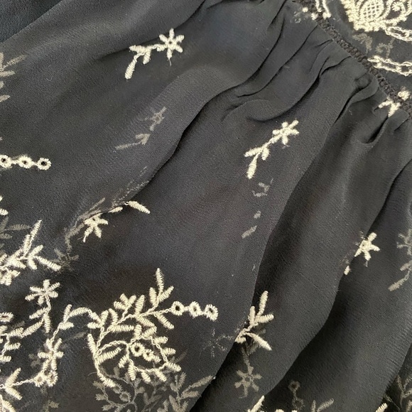 Anthropologie Sheer Embroidered Black and White Mini Dress Size XS New With Tags - Picture 9 of 12